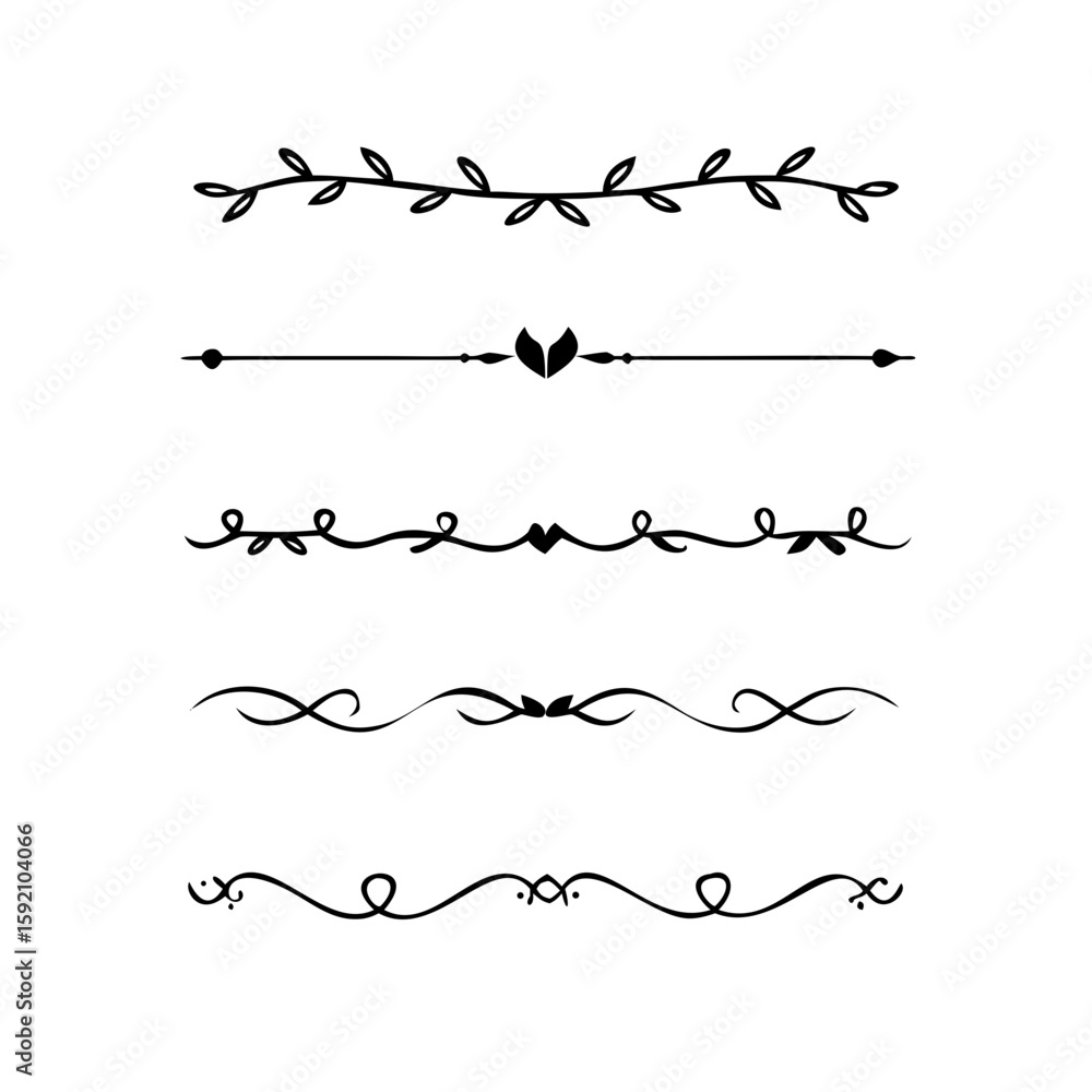 Poster decorative simple divider. text dividers retro minimal line separators, vector isolated geometric we