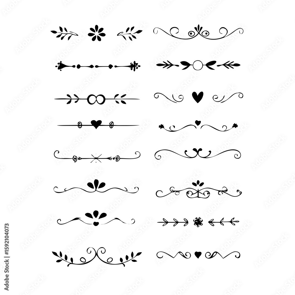Poster decorative simple divider. text dividers retro minimal line separators, vector isolated geometric we