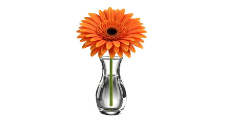 Orange gerbera in glass vase