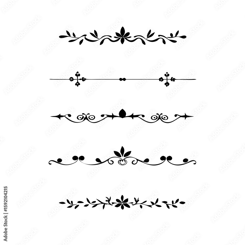 Poster decorative simple divider. text dividers retro minimal line separators, vector isolated geometric we