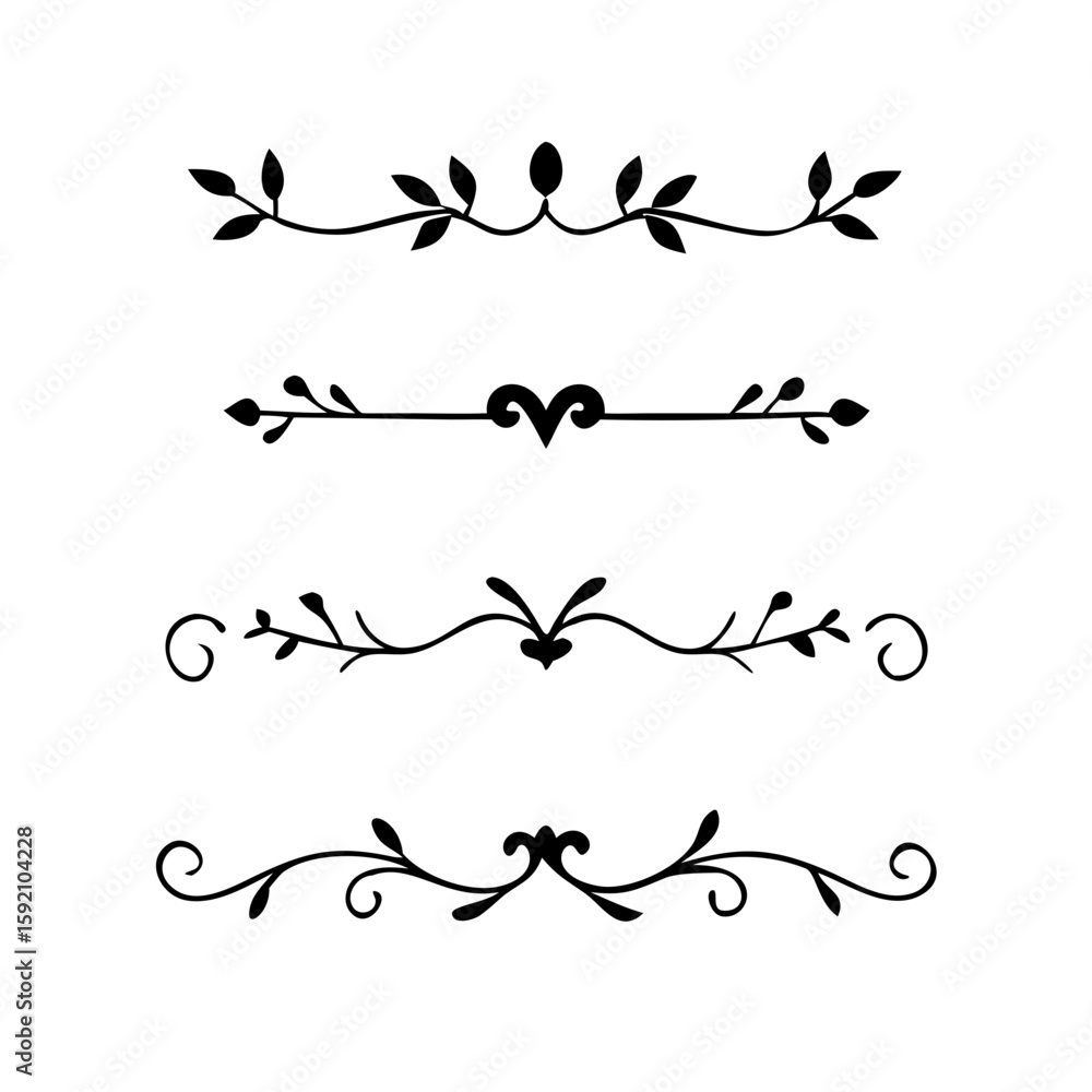 Poster decorative simple divider. text dividers retro minimal line separators, vector isolated geometric we