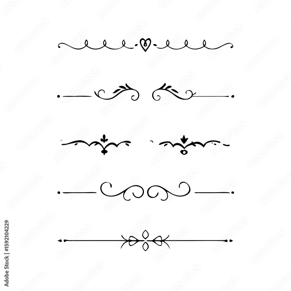 Poster decorative simple divider. text dividers retro minimal line separators, vector isolated geometric we