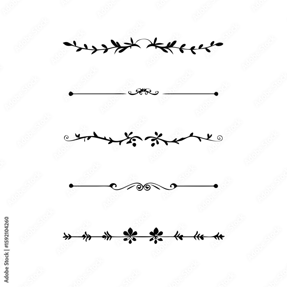 Poster decorative simple divider. text dividers retro minimal line separators, vector isolated geometric we