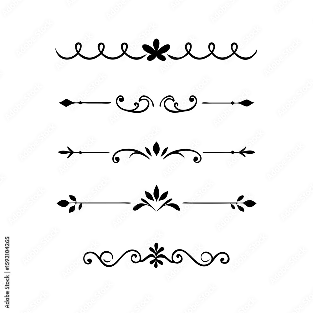 Poster decorative simple divider. text dividers retro minimal line separators, vector isolated geometric we