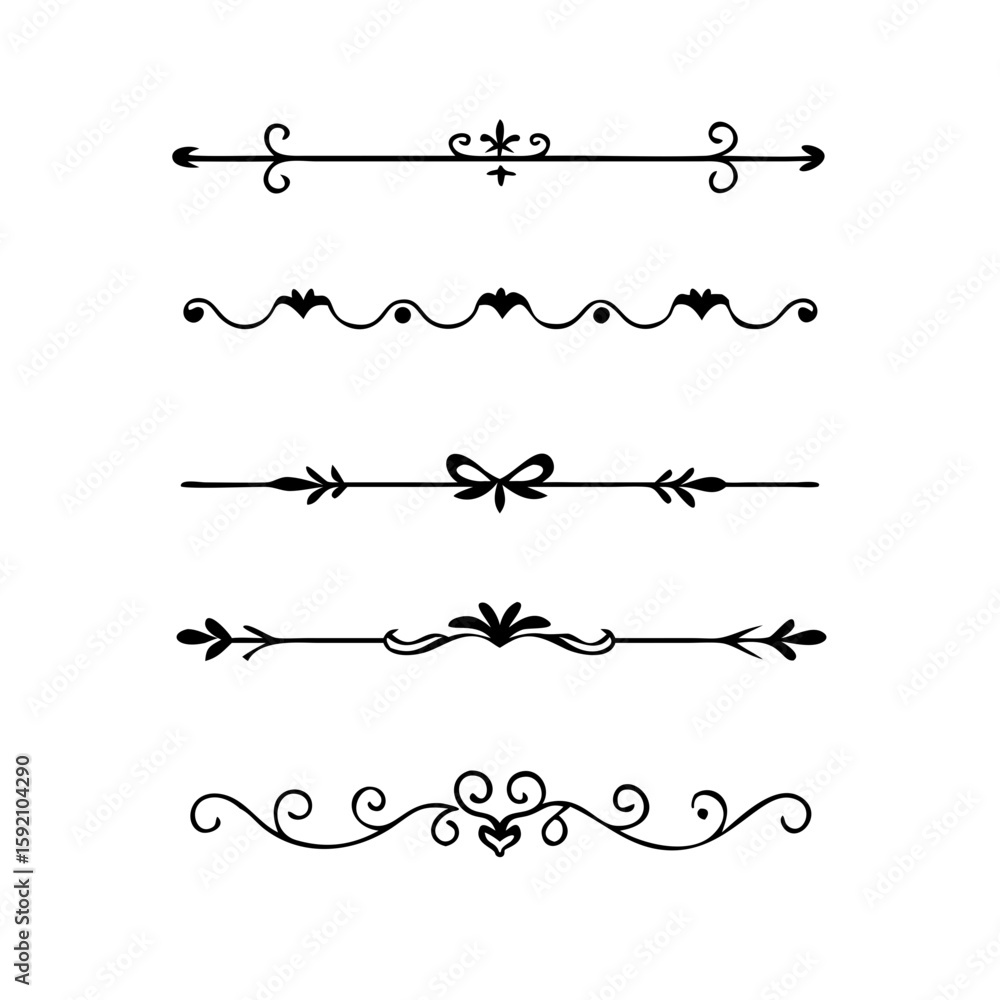 Poster decorative simple divider. text dividers retro minimal line separators, vector isolated geometric we