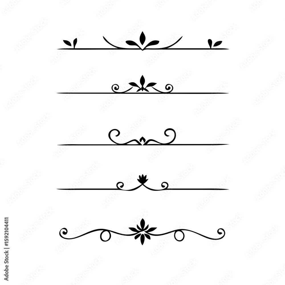 Poster decorative simple divider. text dividers retro minimal line separators, vector isolated geometric we