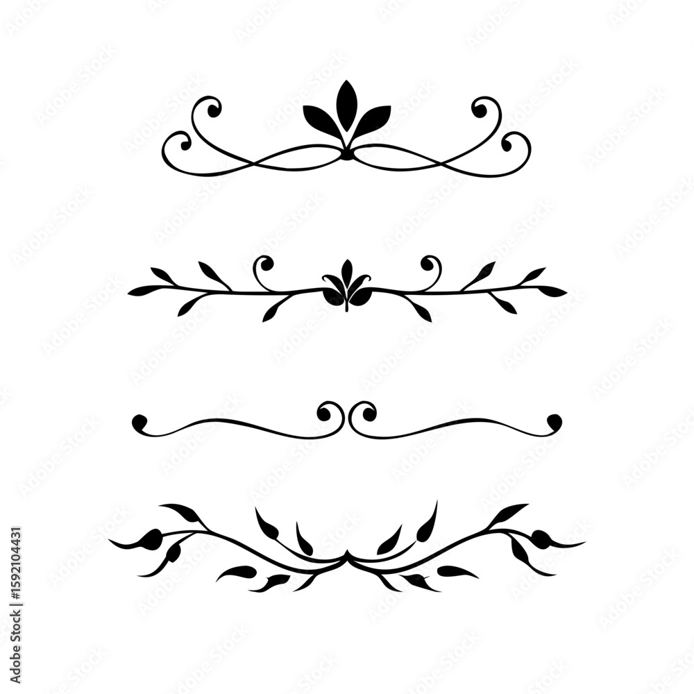 Poster decorative simple divider. text dividers retro minimal line separators, vector isolated geometric we