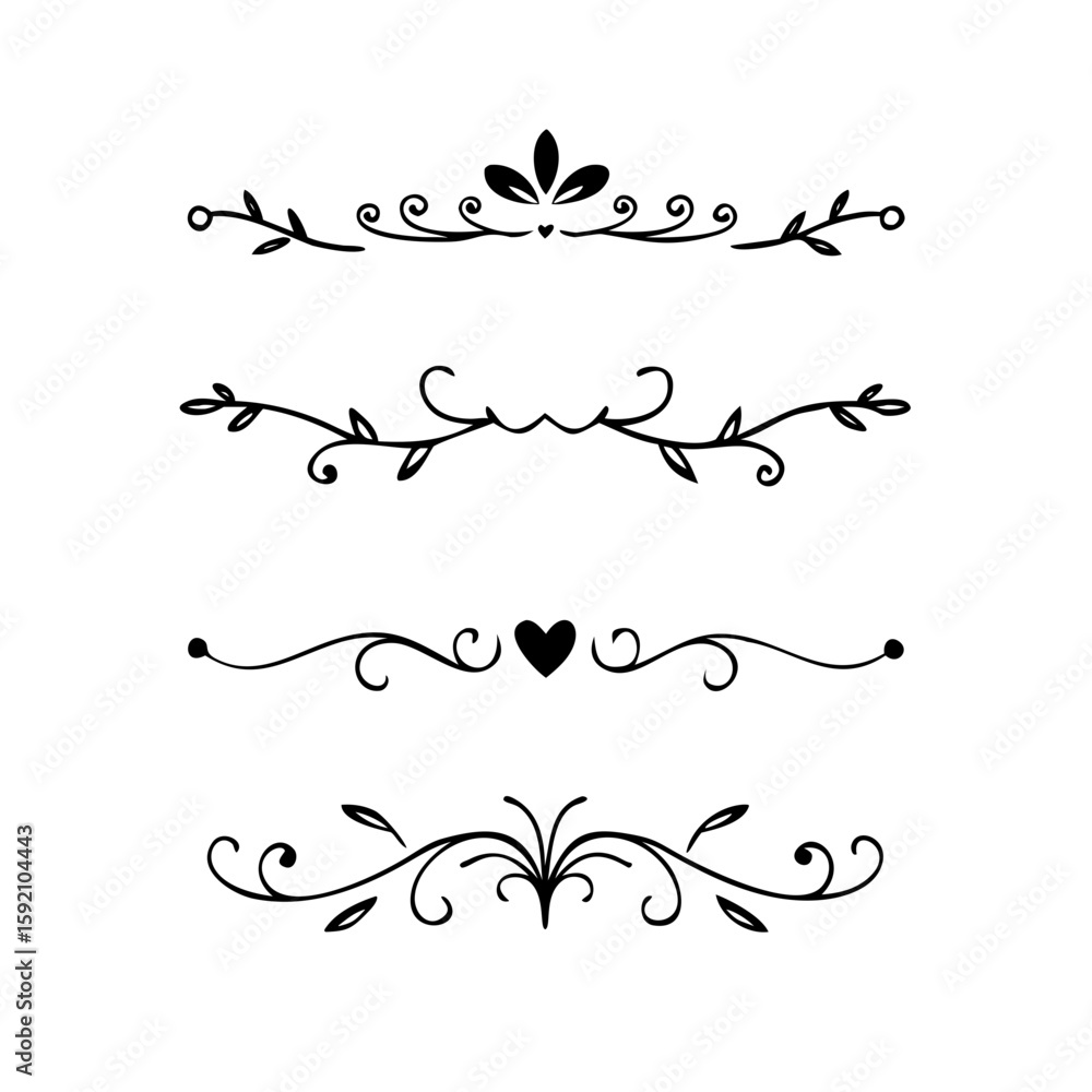 Poster decorative simple divider. text dividers retro minimal line separators, vector isolated geometric we