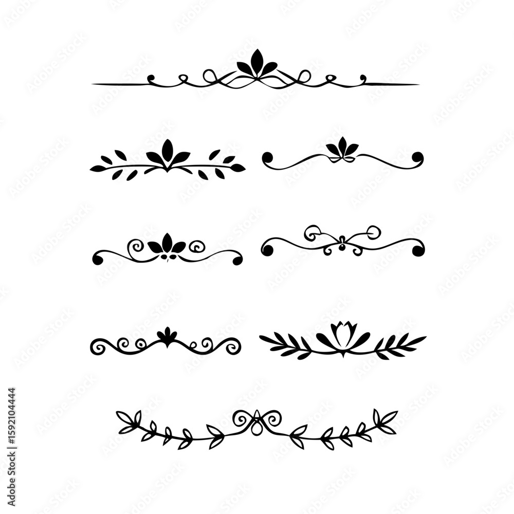 Poster decorative simple divider. text dividers retro minimal line separators, vector isolated geometric we
