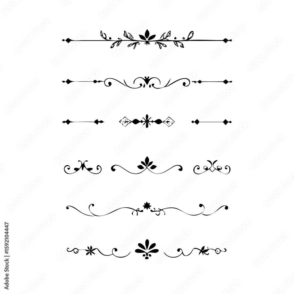 Poster decorative simple divider. text dividers retro minimal line separators, vector isolated geometric we