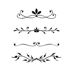 Decorative simple divider. Text dividers retro minimal line separators,  Vector isolated geometric wedding card heart separator elements set. Text dividers. . Hand drawn vector illustration. 
