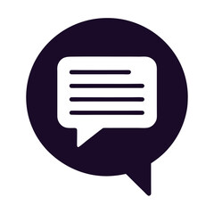 Message Bubble line art icon isolated on white background