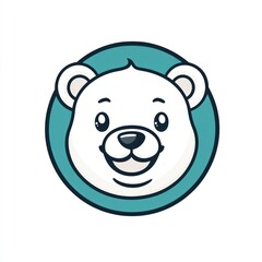 Obraz premium Cute cartoon polar bear head
