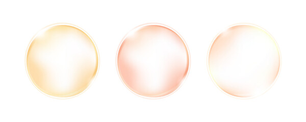 潤い・水滴・滴・しずくのフレーム/バッジセット(美容 化粧品 バナー LP 編集可能 ベクター シャボン玉)