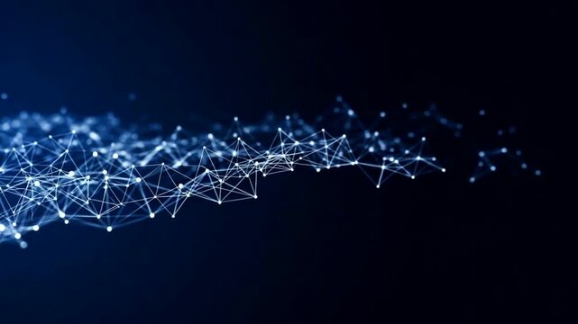 Abstract network animation with glowing nodes and connections for technology background