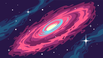 Galaxy space vector illustration with stars and cosmic clouds for astronomy and science projects