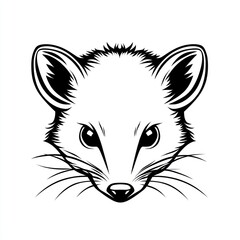 Obraz premium Black and white illustration of a mammal's head (2)