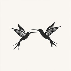 Fototapeta premium Two hummingbirds in flight, facing each other (6)
