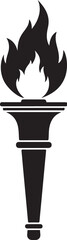 A Black Torch Symbolizing Guidance and Inspiration Silhouette of a Burning Torch Suggesting Enlightenment and Knowledge