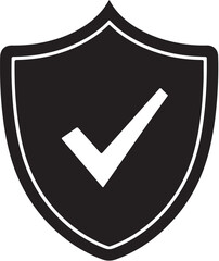 Security Shield with Checkmark Icon Symbolizing Safety Assurance and Verification in Cyber Security and Data Protection Applications