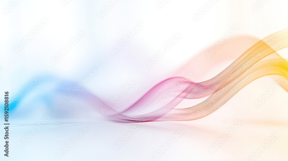 Poster abstract flow: delicate swirls of vibrant colors blend and flow, creating a sense of motion and flui