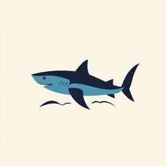 Cartoon shark swimming
