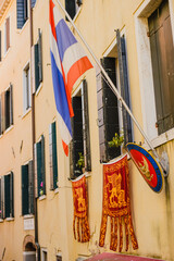 flags in venice italy