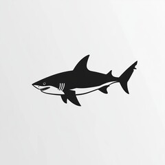 Simple black and white shark silhouette