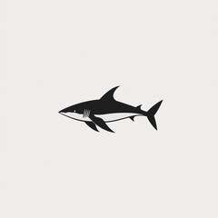 Fototapeta premium Simple black and white shark graphic