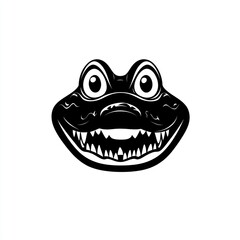 Cartoon crocodile head, smiling