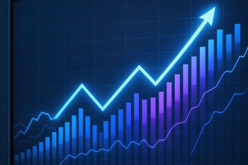 Fototapeta premium Dynamic Business Growth Data Chart with Increasing Trends and Financial Indicators.