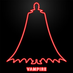vampire neon sign, modern glowing banner design, colorful modern design trend on black background. Vector illustration.