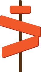 Empty Road Sign on a Pole Isolated on White Background for Custom Message