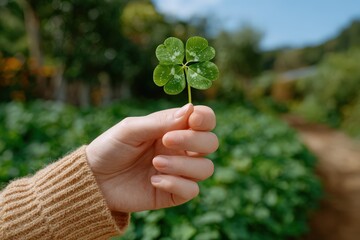Perfect Single Clover Leaf Found During Close Up Nature Exploration