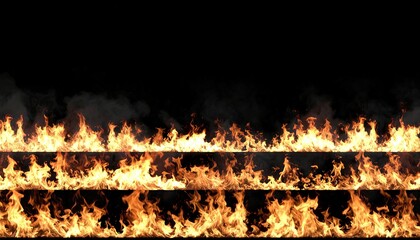Fiery flames in horizontal layers