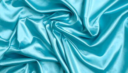 Obraz premium Aqua Blue Silk Fabric Draped Texture