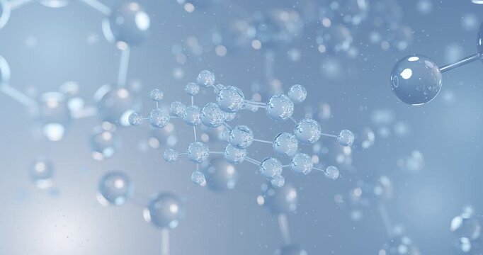a-Methyltryptamine rotating 3D model of antidepressants, seamless looped video
