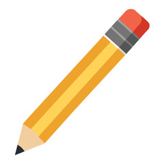 Isolated illustration of a blunt pencil with a worn down graphite tip and a slightly used eraser presented on a clean background