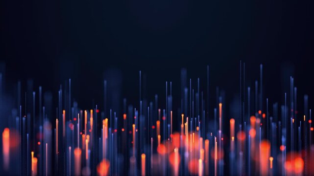 Corporate Growth Background - Abstract Red Financial Data Rise Animation 4K