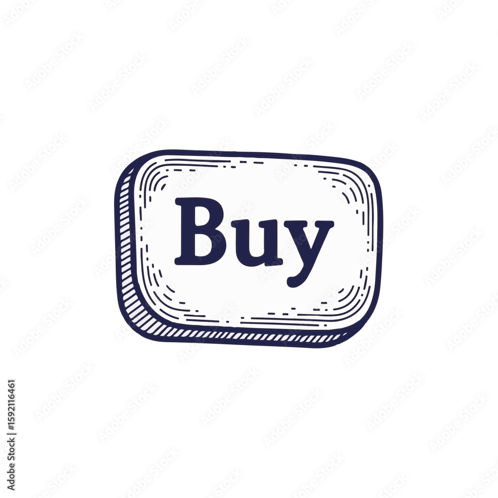 Poster buy button on transparent background with lettering for commerce. buy button and cartoon design prov