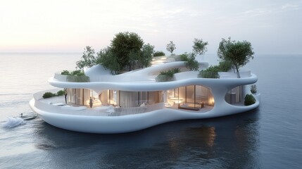 Obraz premium Floating house on the sea