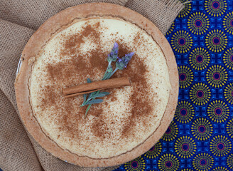 iconic South African fabric with traditional South African Milk Tart