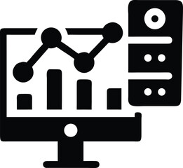 Data analytics and server icon illustration