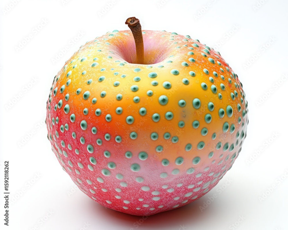 Aufkleber colorful artistic apple with unique bumpy texture and vibrant coloration for creative visual project