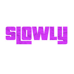 Slowly Inspirational Typography Sticker with Crumpled Paper Effect