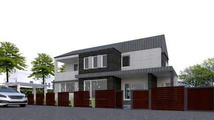 modern house in the suburbs