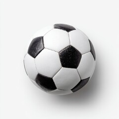Black and white soccer ball on white background