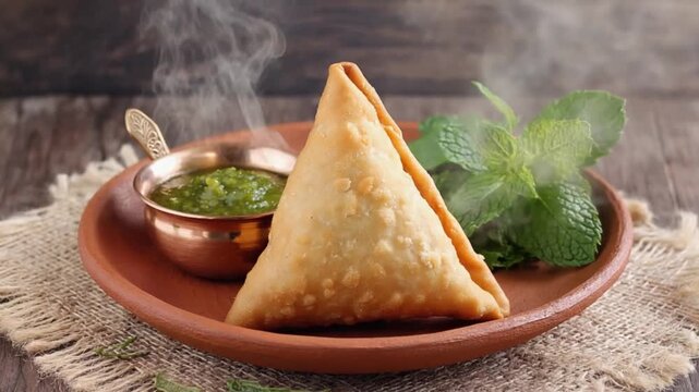 keema samosa with fresh mint chutney indian food snack video