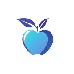 Fototapeta premium Stylized blue apple graphic (2)