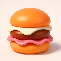 burger cartoon 3D render